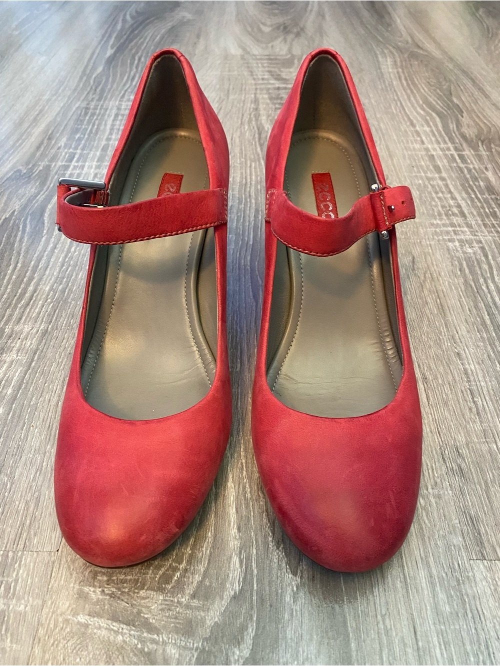 Vintage Ecco Leather Mary Jane Heels